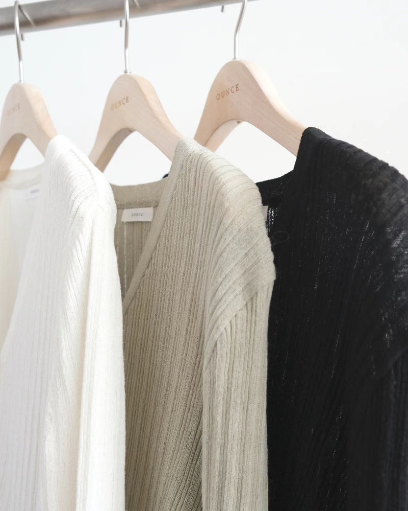 Ecru golgi v cardigan