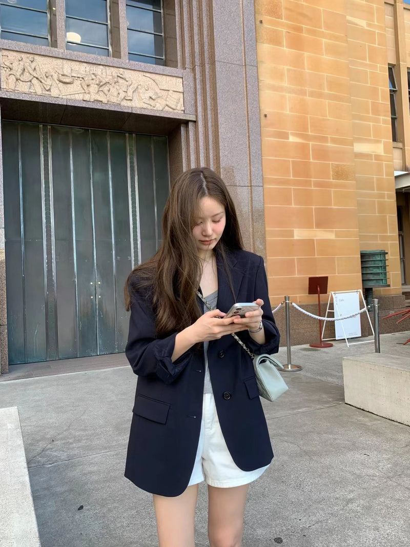 [sale] Acid boxy jacket (navy)