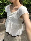 Lease shirring blouse
