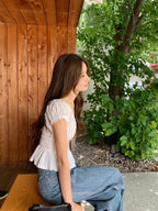 Ribbon smoke blouse