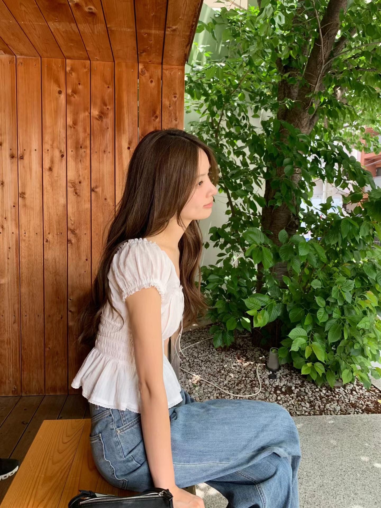 Ribbon smoke blouse