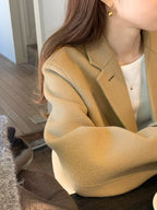 Handmade lene wool long coat