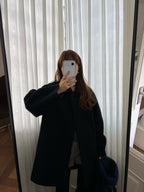 Handmade cony cashmere raglan coat