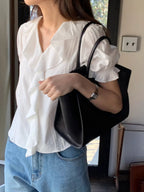 [Instock] Frill lace blouse (ivory)