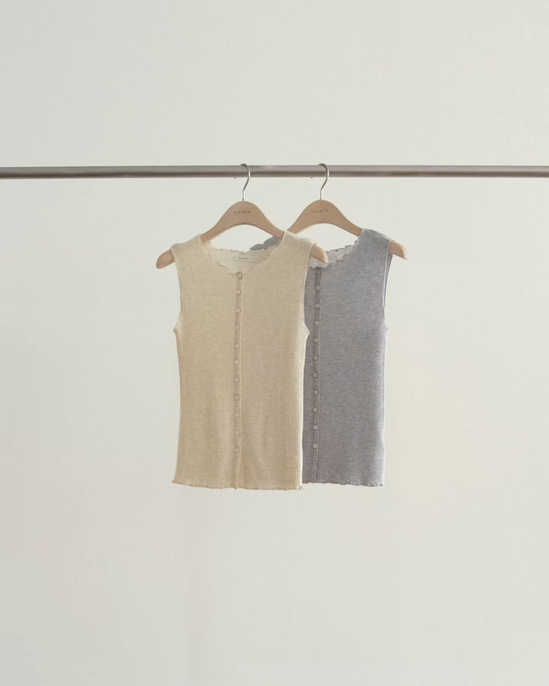 Silk mori sleeveless knit