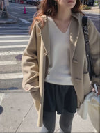 Handmade hoodie cashmere duffle coat