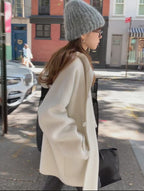 Handmade hoodie cashmere duffle coat