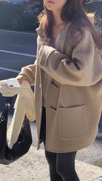 Handmade hoodie cashmere duffle coat