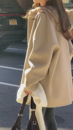 Handmade hoodie cashmere duffle coat